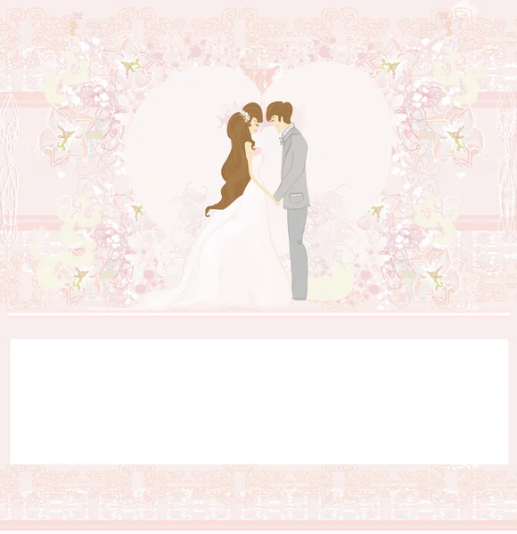 Elegantní svatební pozvánka se svatebním párem — Stockový vektor