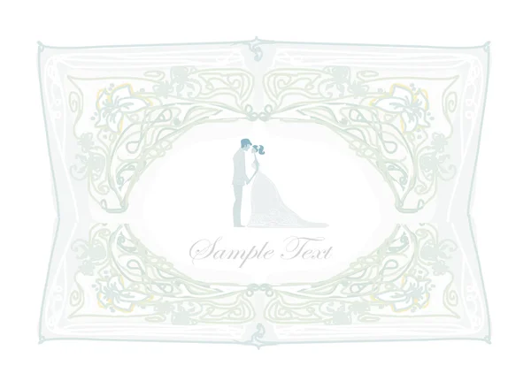 Elegante invitación de boda con pareja de boda — Archivo Imágenes Vectoriales