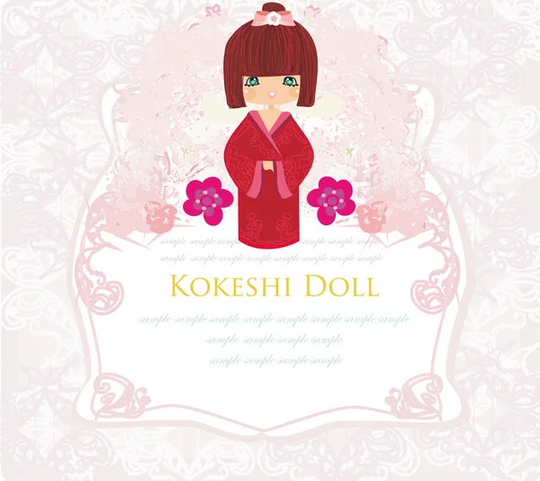 粉色背景上的可可豆娃娃，有花环装饰 — 图库矢量图片