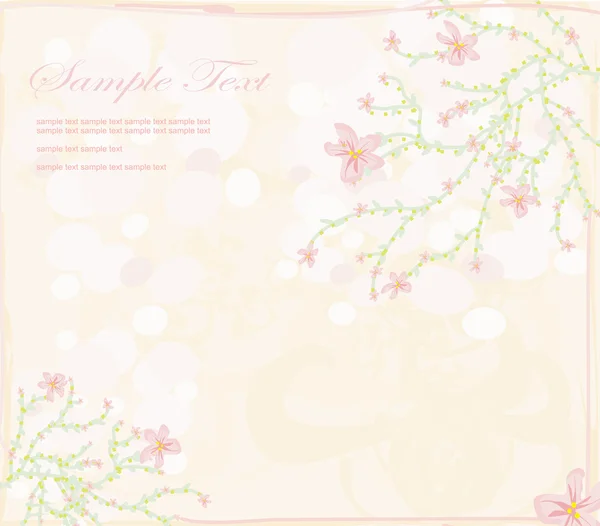 Κομψή floral πρόσκληση κάρτα — Διανυσματικό Αρχείο