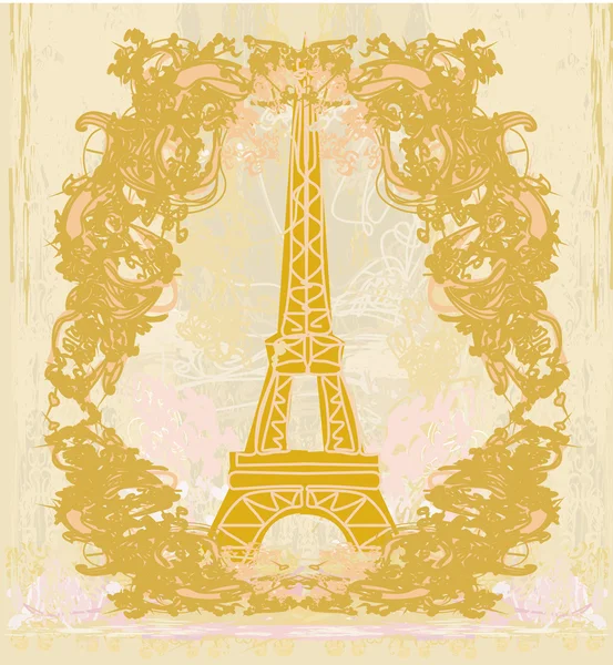 Tarjeta retro Eiffel vintage — Vector de stock