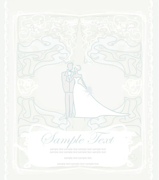 Елегантна весільна листівка з весільною парою — стоковий вектор