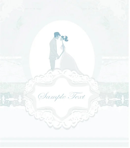 Elegante Hochzeitseinladungskarte mit Hochzeitspaar — Stockvektor