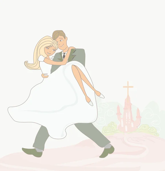 Wedding couple background — Stock Vector