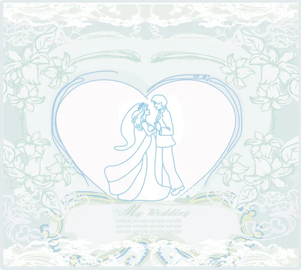 結婚式のダンサー-招待カード — ストックベクタ