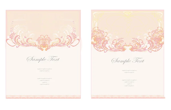 Conjunto de tarjetas de invitación floral — Archivo Imágenes Vectoriales