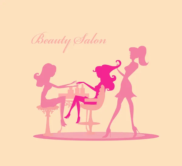 Illustration of the beautiful woman in beauty salon — Stok fotoğraf