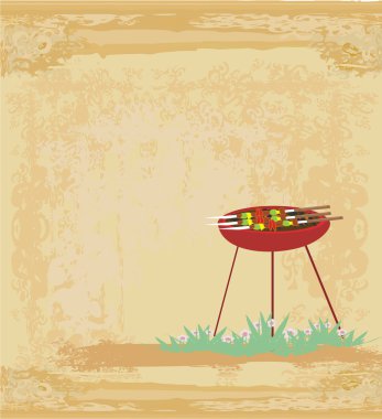 Grunge Barbecue Party Invitation clipart