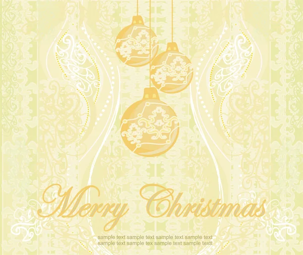 Элегантный рождественский фон с золотыми безделушками — стоковое фото