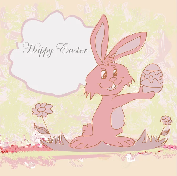 Illustrazione del coniglietto di Pasqua felice che porta l'uovo — Foto Stock