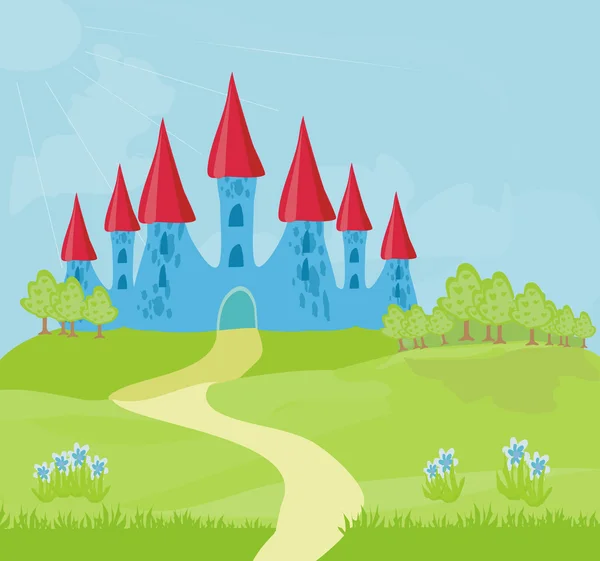 Magiczny zamek księżniczki bajki — Zdjęcie stockowe
