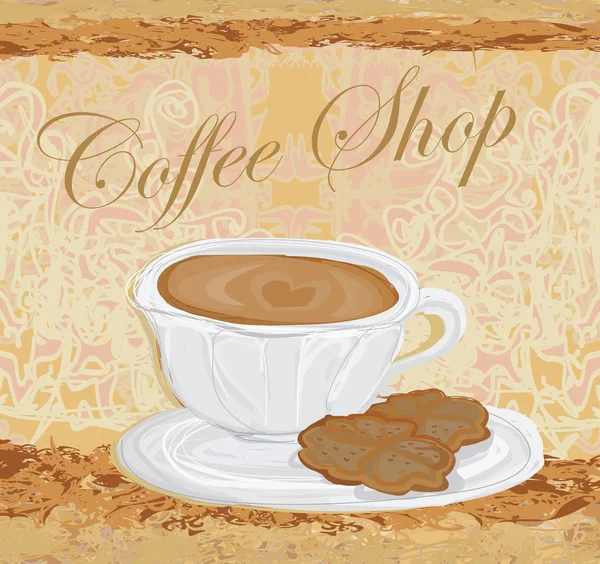 Xícara de café com elementos de design abstratos — Fotografia de Stock