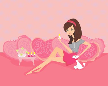 Manicure lady clipart