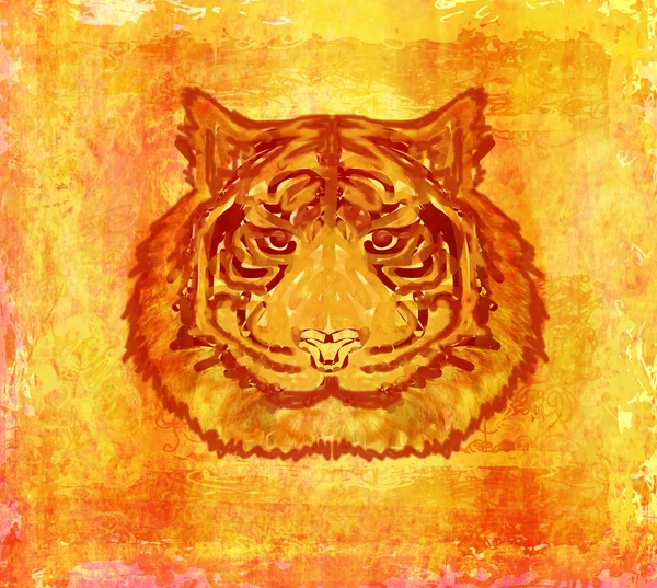 Vintage paper background with tiger burnt paper — Stock Photo, Image
