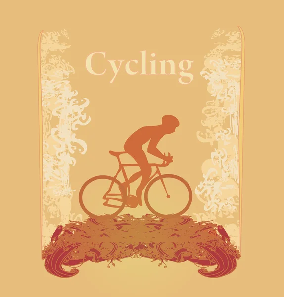 Grunge poster Bisiklete binme — Stok fotoğraf