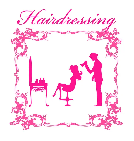 Illustrazione della bella donna in salone di parrucchiere — Foto Stock