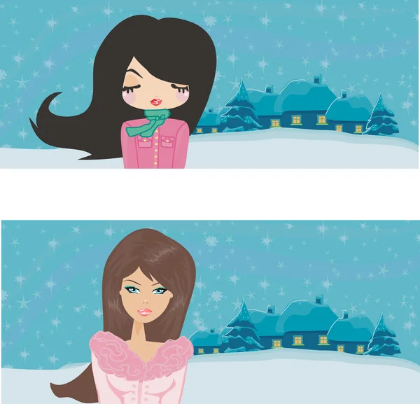 Zimowe dziewczyny — Zdjęcie stockowe
