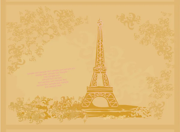 Vintage-Retro-Eiffelkarte — Stockfoto