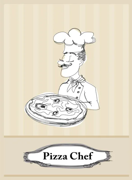 Chef with pizza — Stock Photo, Image