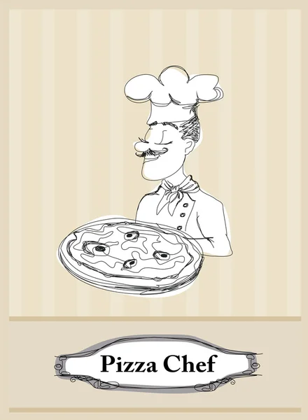 Chef with pizza — Stock Photo, Image