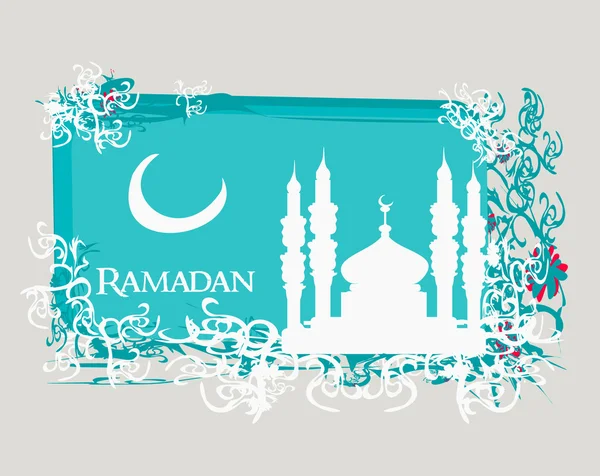 Fondo Ramadán - tarjeta de silueta de mezquita —  Fotos de Stock