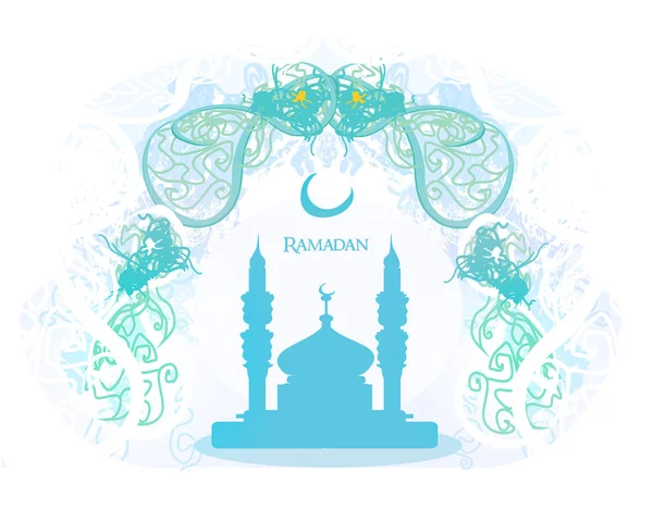 Ramadan background - mosque silhouette card — Stok fotoğraf