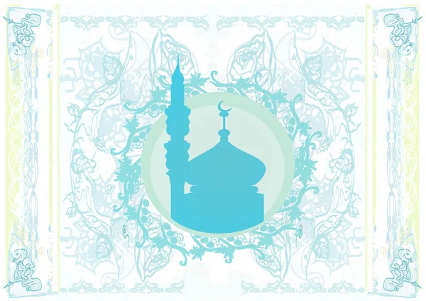 Ramadan background - mosque silhouette card — 스톡 사진