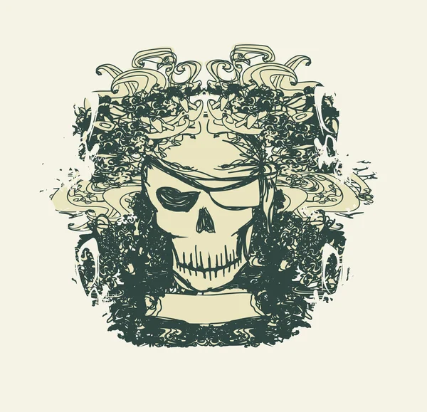 スカル海賊-レトロカード — ストック写真