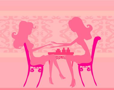 Young lady doing manicure in beauty salon clipart