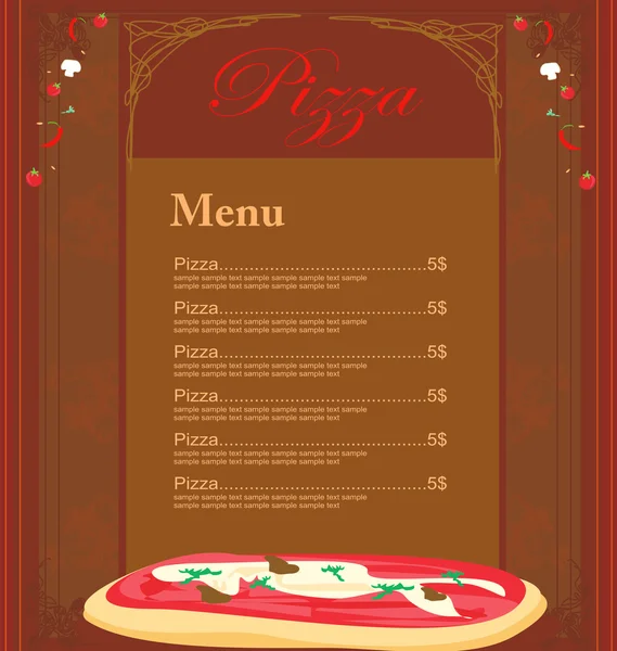 Šablona nabídky pizzy — Stock fotografie