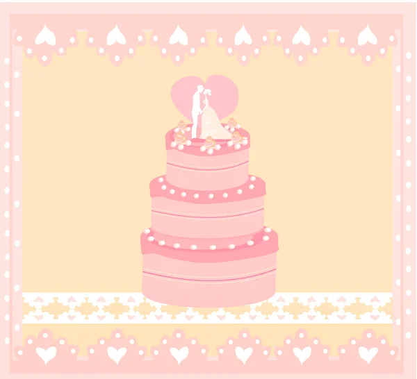 Design de cartão de bolo de casamento — Fotografia de Stock