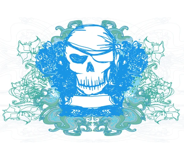 スカル海賊-レトロカード — ストック写真