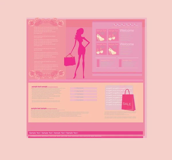 Mode Silhouetten Mädchen Shopping — Stockfoto