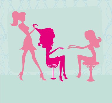  illustration of the beautiful woman in beauty salon