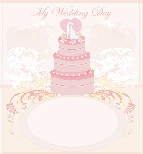 Σχεδιασμός κάρτας γαμήλια τούρτα — Φωτογραφία Αρχείου