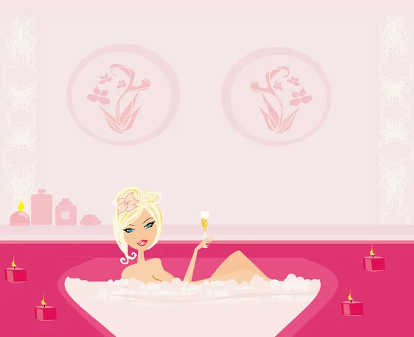 Bonita chica disfrutando elegante spa — Foto de Stock