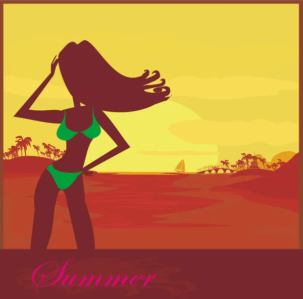 Tropik kız posteri — Stok fotoğraf