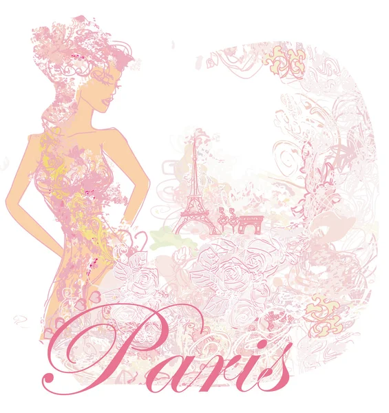 Hermosas mujeres Compras en París tarjeta —  Fotos de Stock