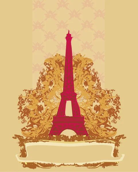 Vintage retro Eiffel card — Stock Photo, Image