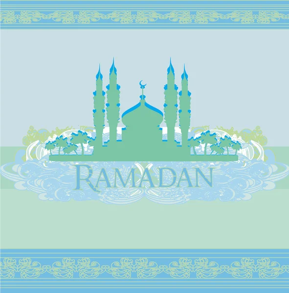 Fondo Ramadán - tarjeta de silueta de mezquita — Foto de Stock