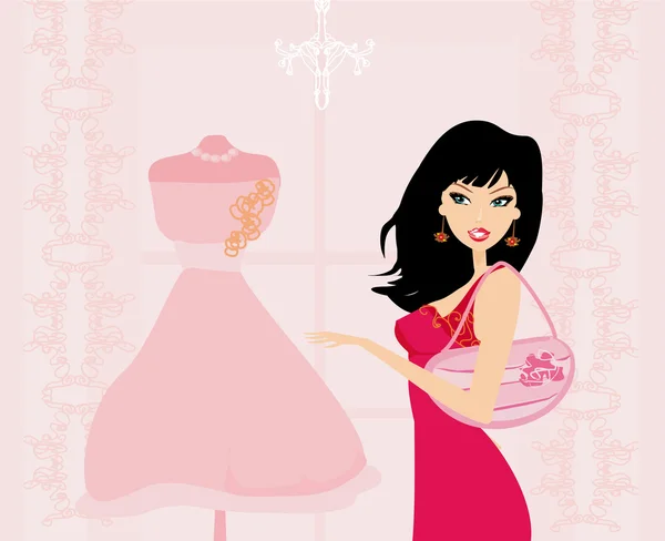 Fashion girl Shopping illustration — Stock Photo, Image