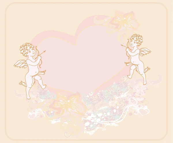Happy valentine's day card with cupid — Stock Photo, Image