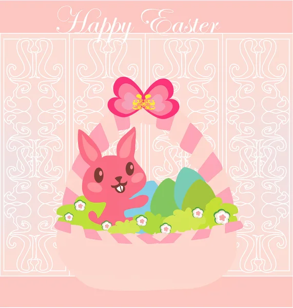 Illustration des glücklichen Osterhasen mit Ei — Stockfoto