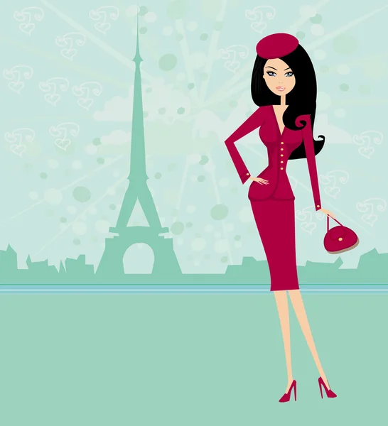 Belle donne Shopping a Parigi carta — Foto Stock