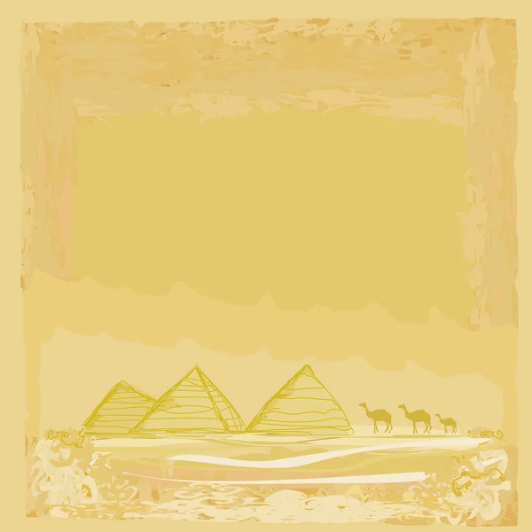 Oud papier met piramides giza — Stockfoto