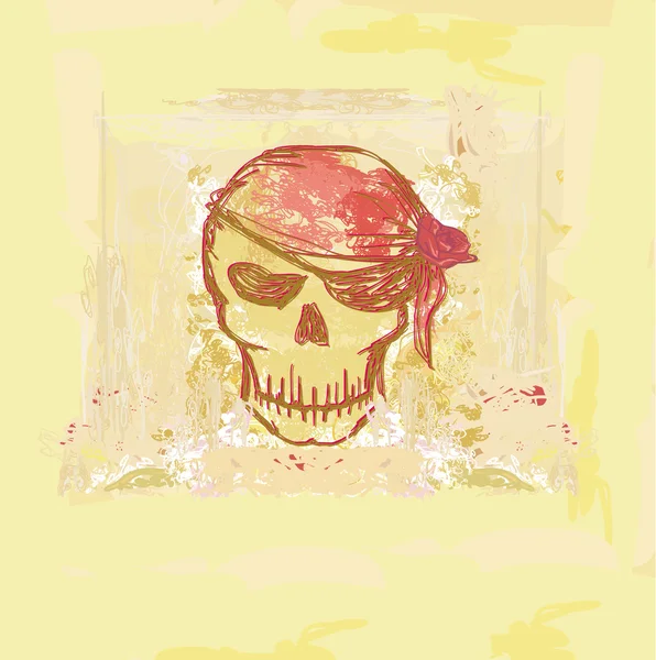 Totenkopf Pirat - Retro-Karte — Stockfoto