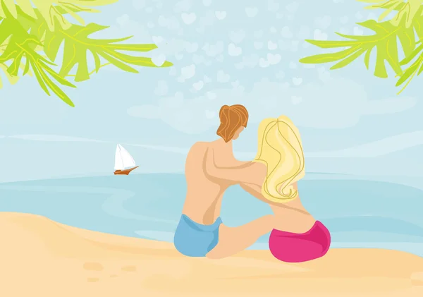 Couple on a tropical beach — Stock Photo, Image