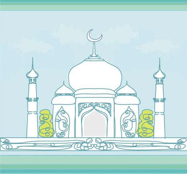 Фон Рамадана - силуэт карты мечети — стоковое фото