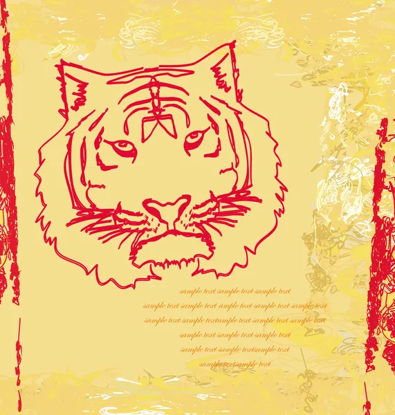 Abstracted doodles Tiger — Stock Photo, Image