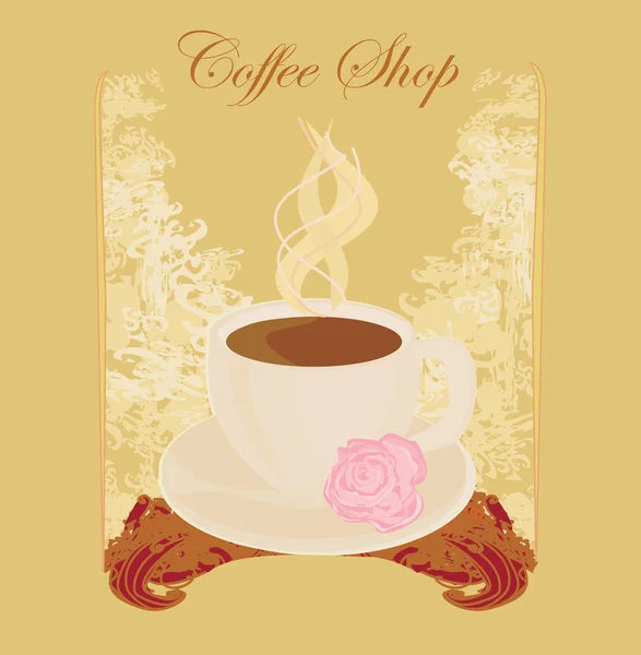Kopje koffie met abstracte designelementen — Stockfoto